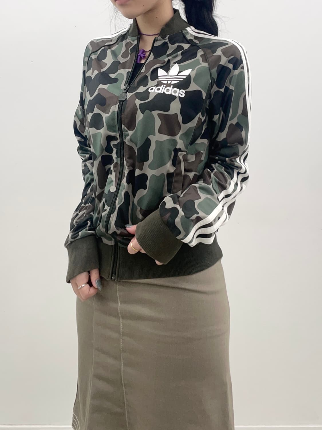  Adidas three-line camo zip-up 상품이미지1