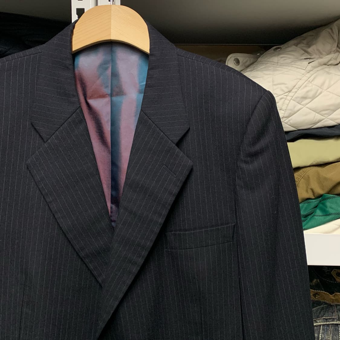 [L] 90's 입생로랑 초크 스트라이프 블레이저 재킷 상품이미지1