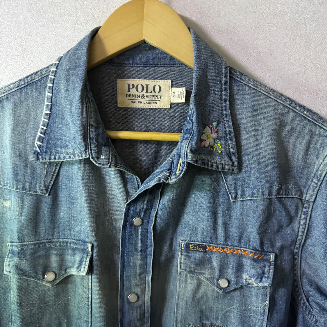 폴로 랄프로렌 데님앤서플라이 웨스턴 투포켓 셔츠 M(100정도) 상품이미지3