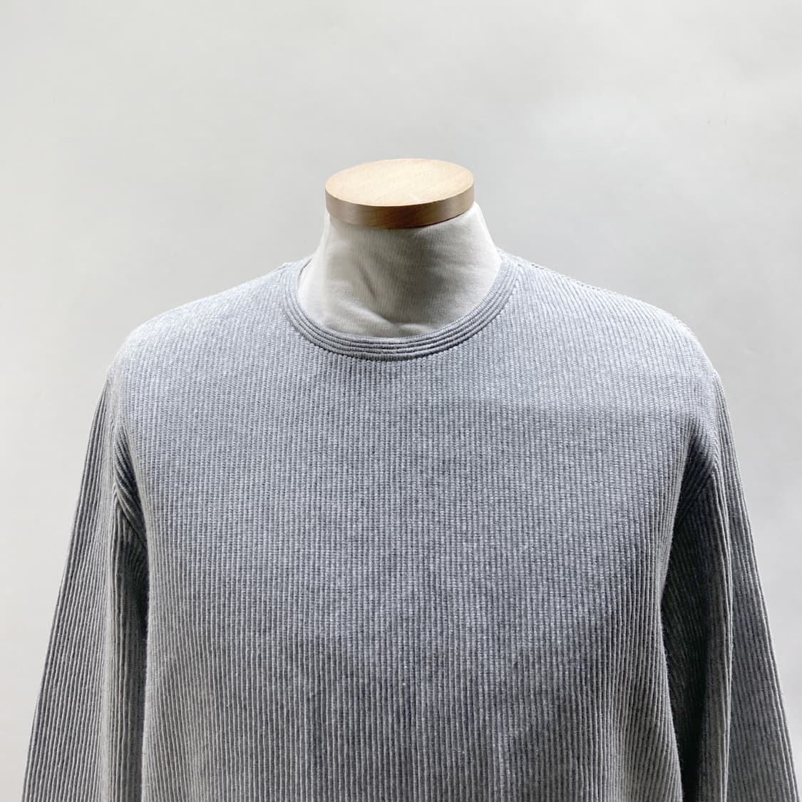 자라 남성골지긴팔티셔츠 그레이 라운드 L  상품이미지2