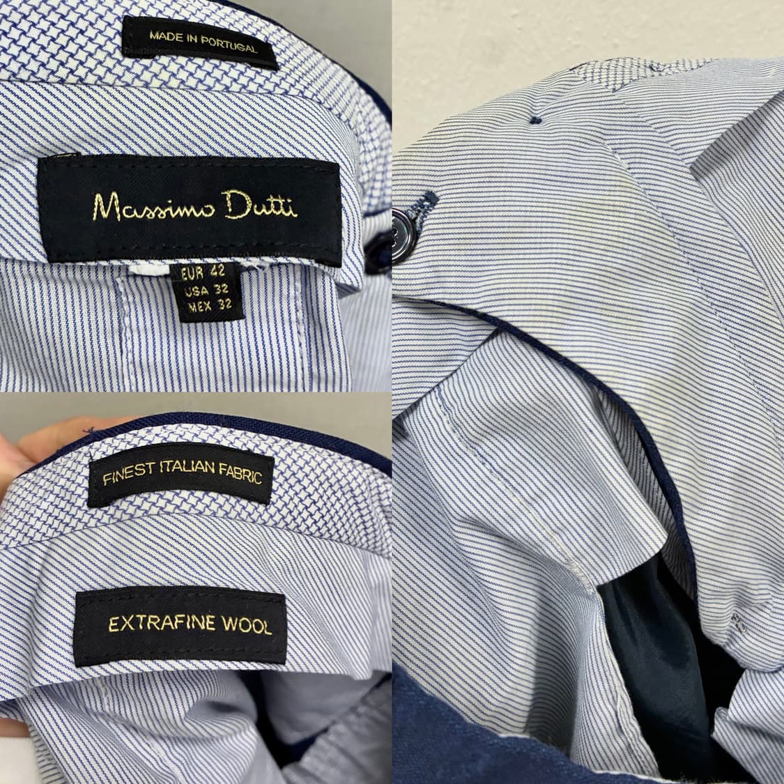 (100/32)마시모두띠 리넨 썸머 울 수트셋업 남자정장 네이비 상품이미지10