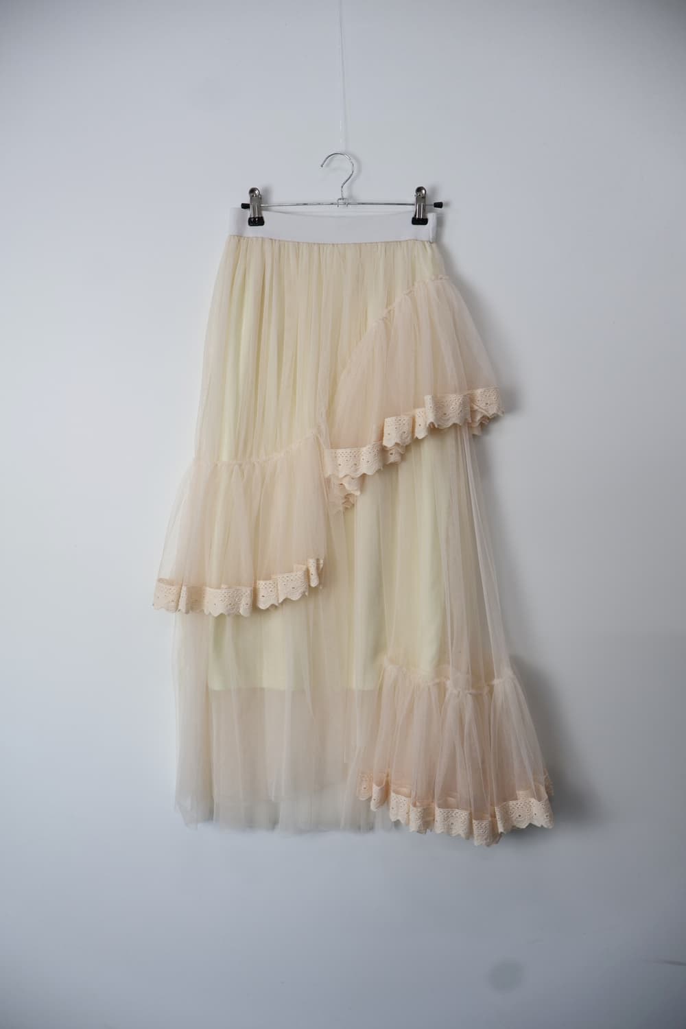 Jpn Cream Asymmetrical Tulle Skirt 상품이미지5