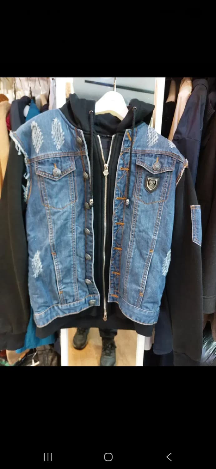 95 필립플레인 데님 집업 후드티   상품이미지1