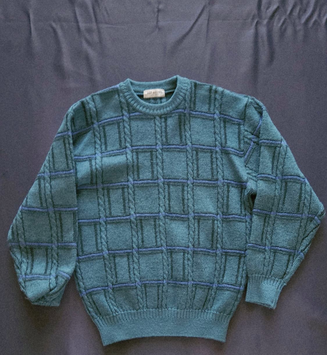 빈티지 체크 패턴 니트 스웨터 상품이미지1