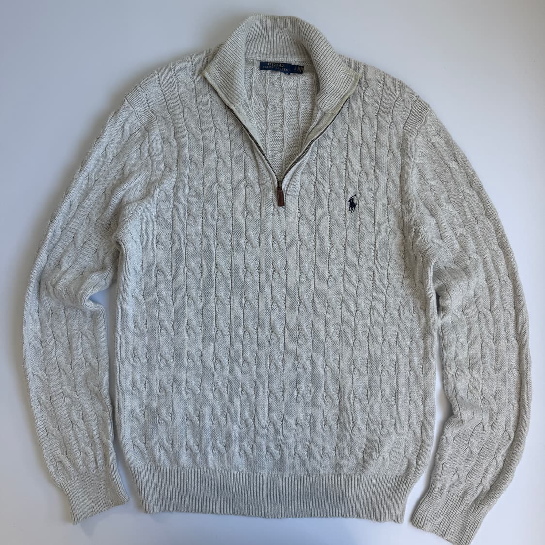 Polo  폴로 랄프로렌 라이트 멜란지 하프집업 케이블 니트  상품이미지2
