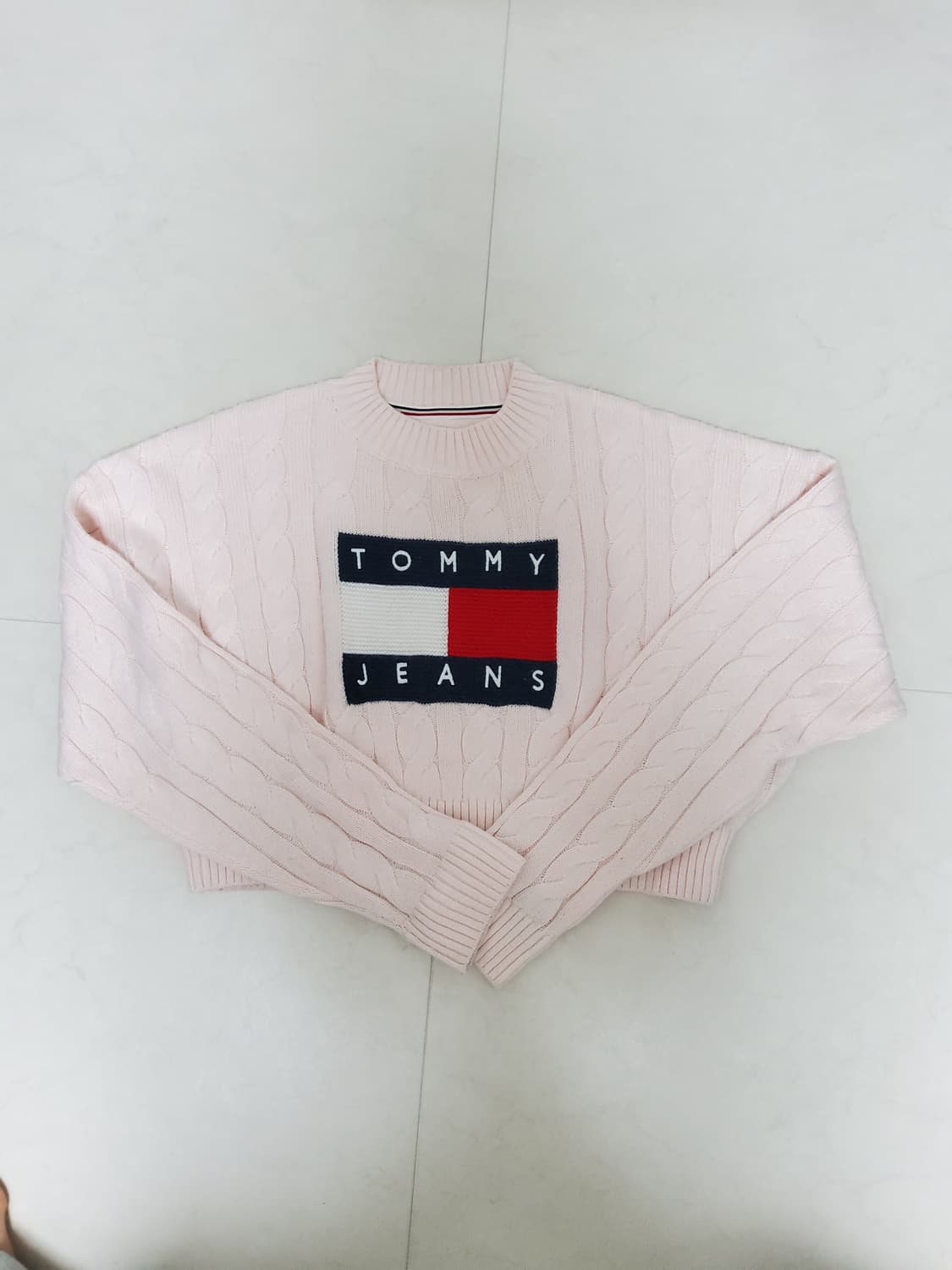 타미힐필거 플레그 케이블 니트 핑크 상품이미지2