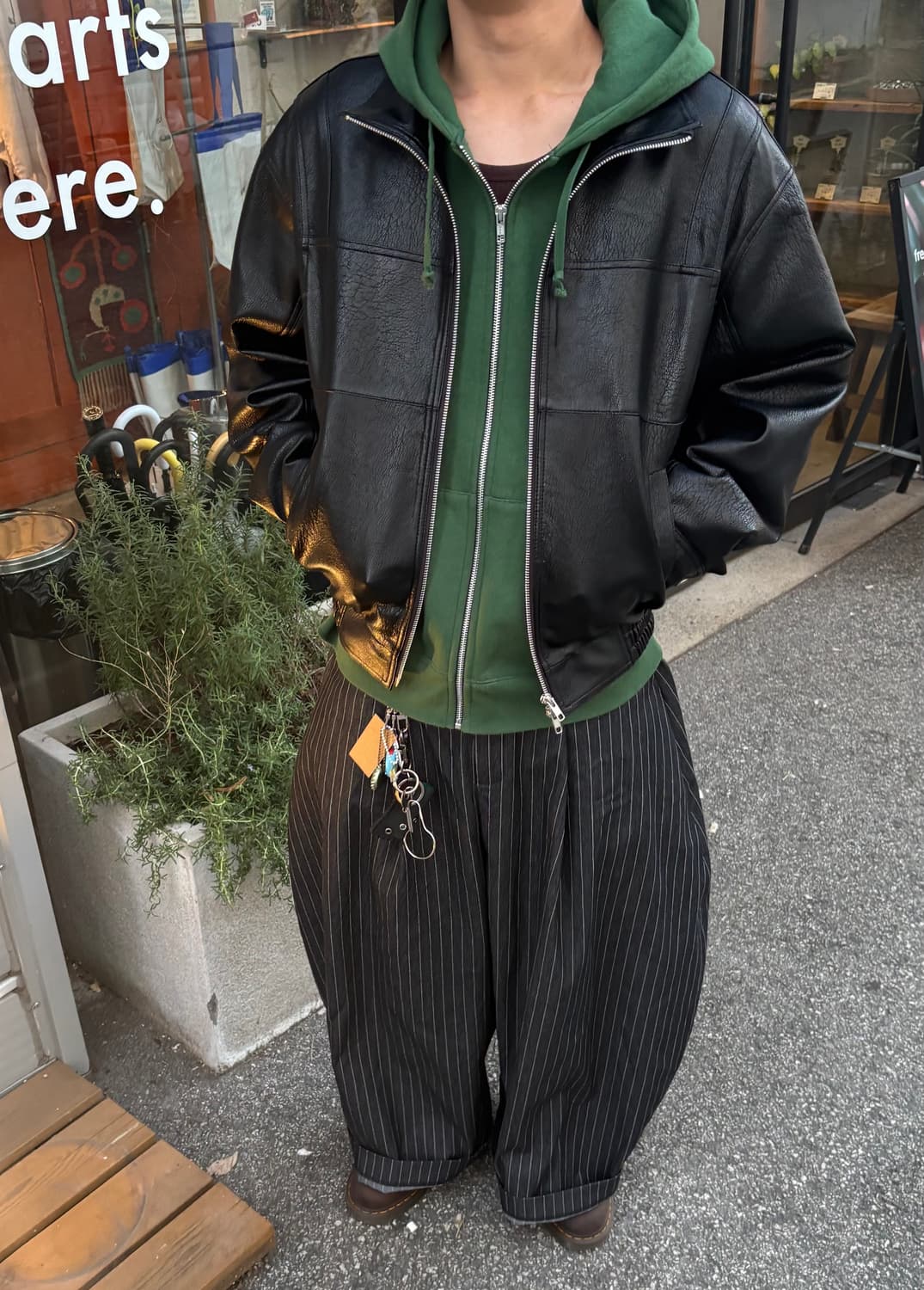 도프제이슨 벡터 하이넥 레더 자켓 상품이미지4