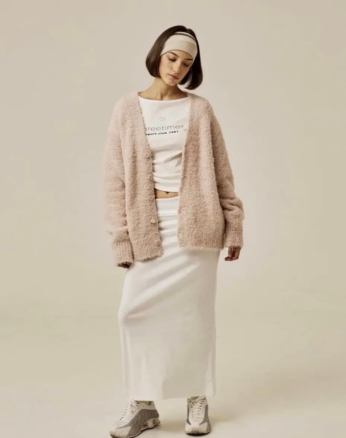 쓰리타임즈 푸들가디건 핑크 상품이미지1