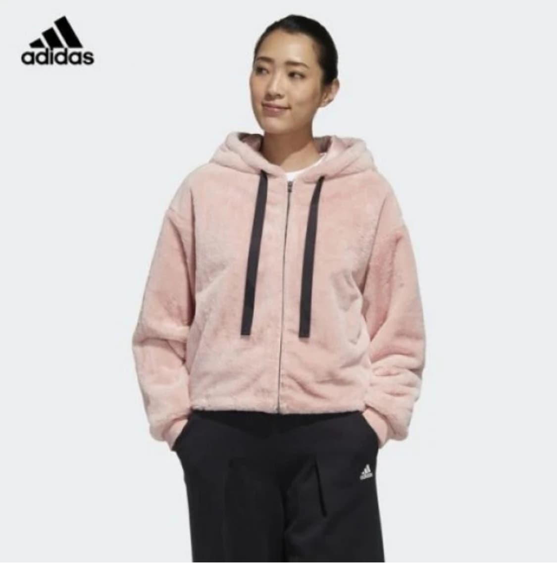 아디다스 핑크 퍼 자켓 상품이미지1
