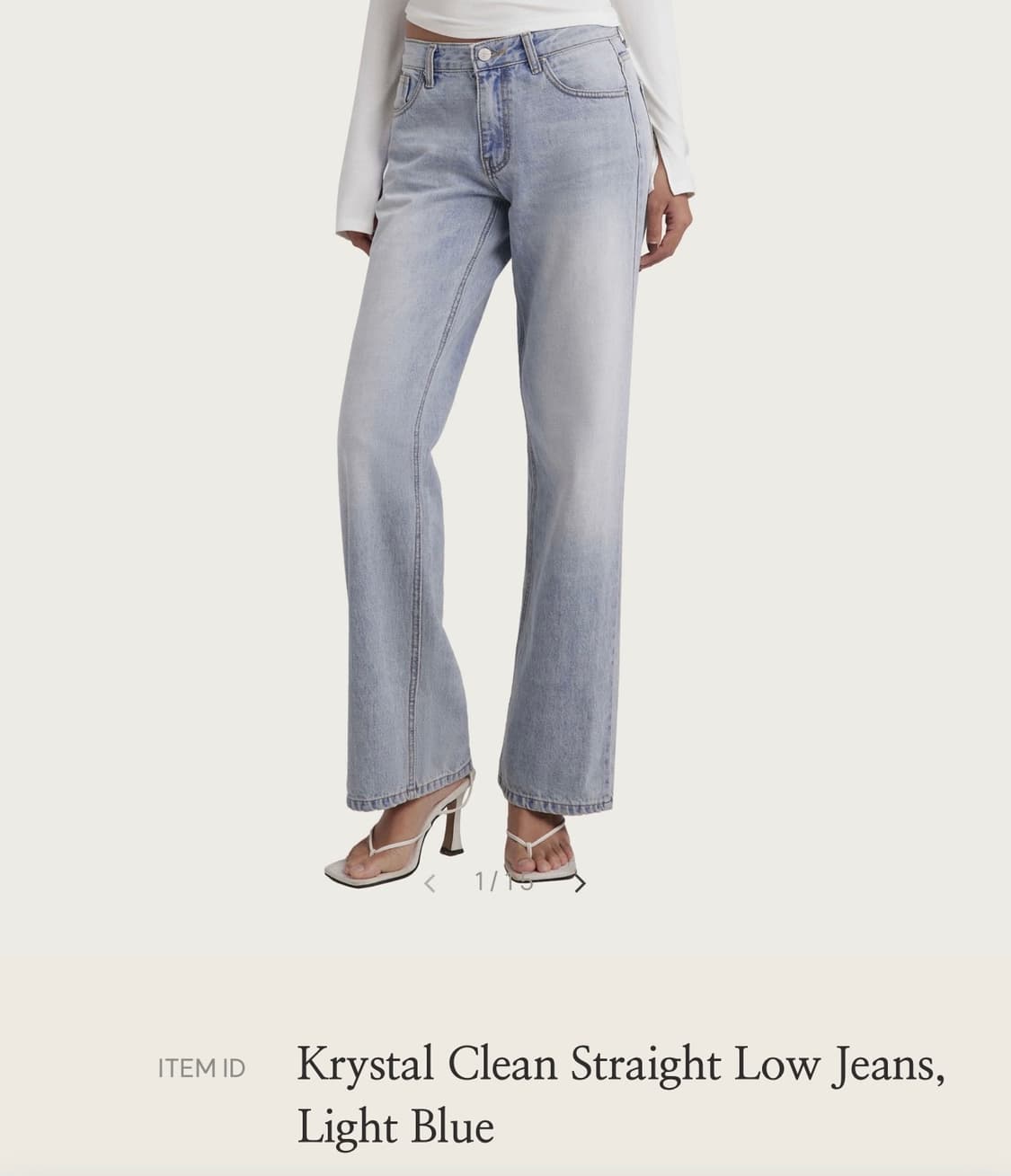클리시어 팬츠 Krystal Clean Straight Low Jeans 상품이미지1