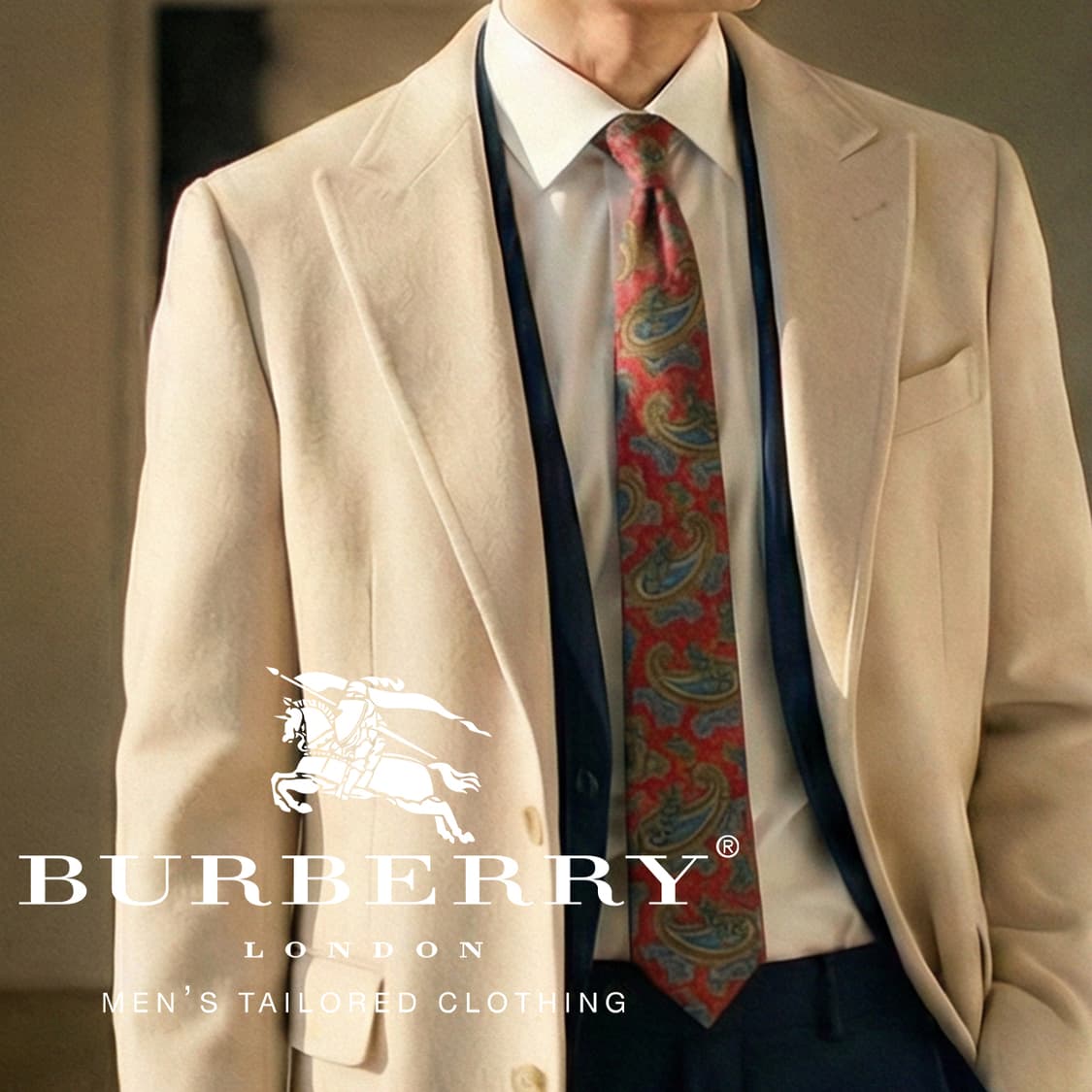 버버리 실크 레드 페이즐리 넥타이 9.5cm A+등급 K1969 상품이미지1