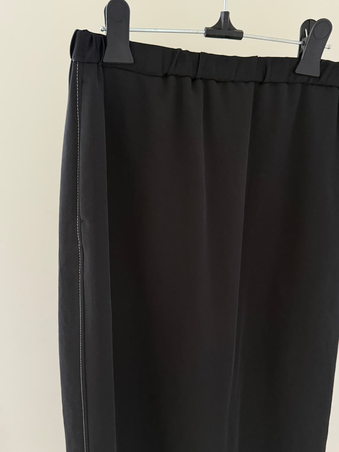 6 roku 블랙 스티치 롱 스커트 상품이미지2