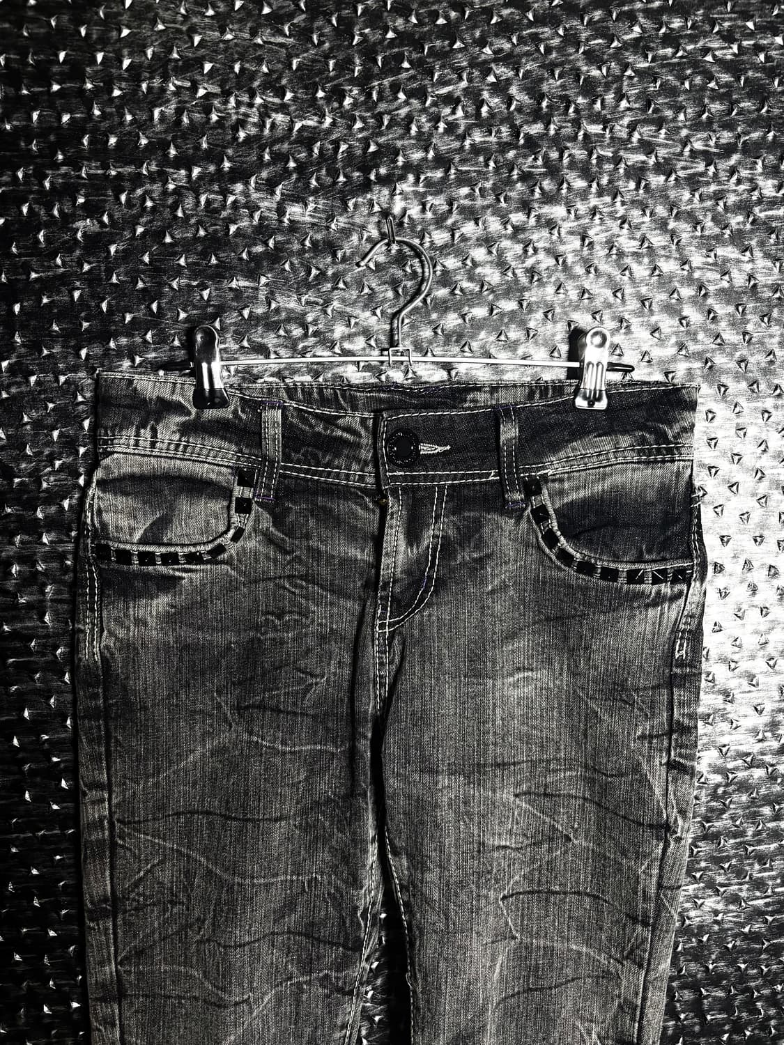 그레이 워싱 스터드 슬림진 상품이미지2