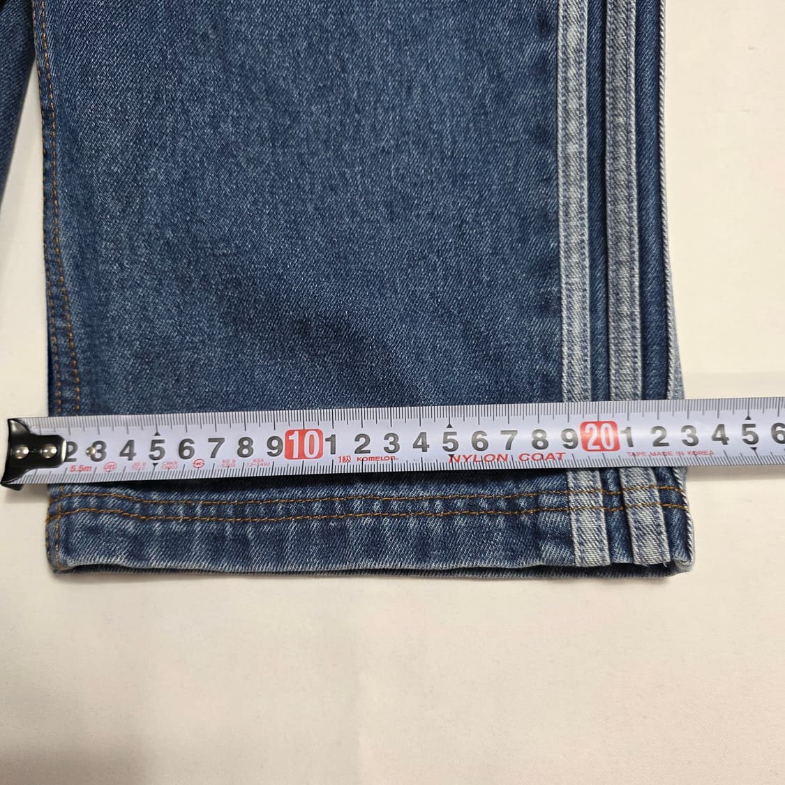 1114 아디다스 삼선 데님 팬츠 꽃 자수 0 상품이미지8
