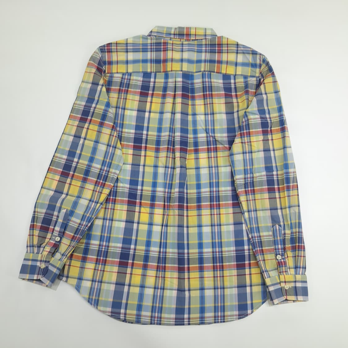 Co797W XL 폴로 랄프로렌 옐로우블루 매드라스 긴팔 셔츠 남방 상품이미지7