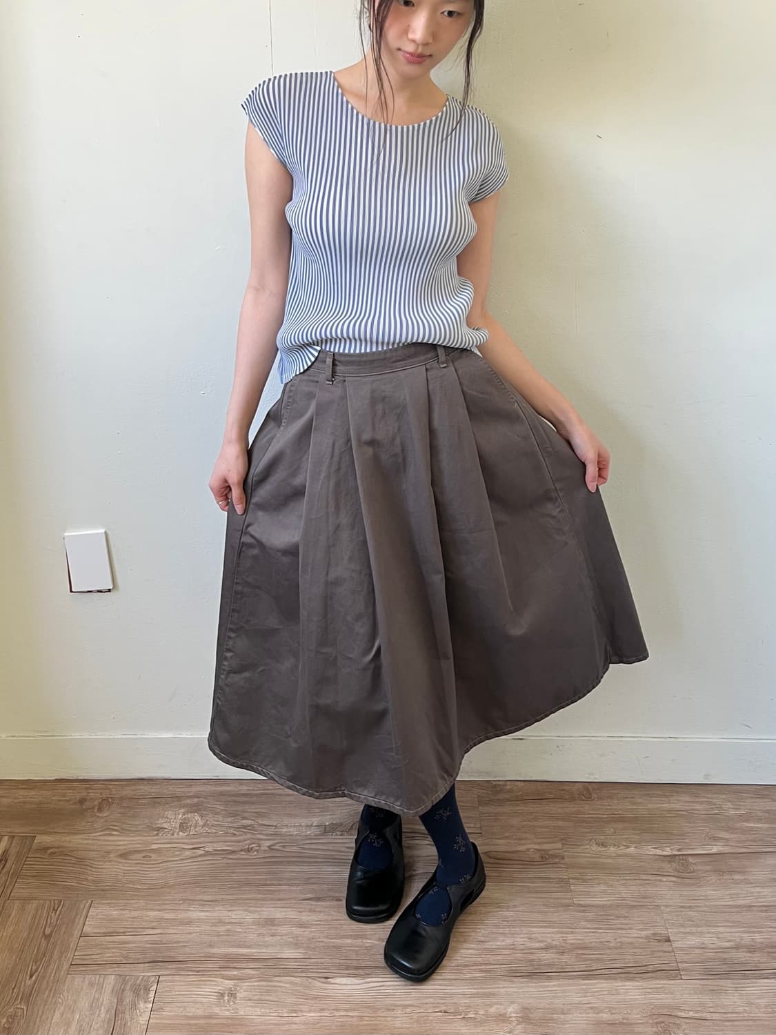 SOMETHING 핀턱 스커트 상품이미지3