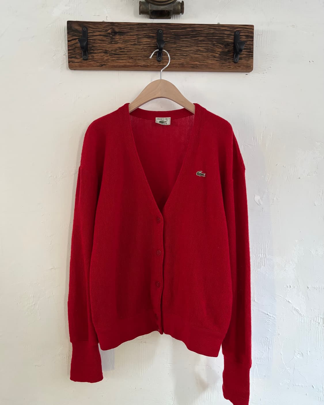 Lacoste 라코스테 레드컬러 브이넥 울 가디건 상품이미지3