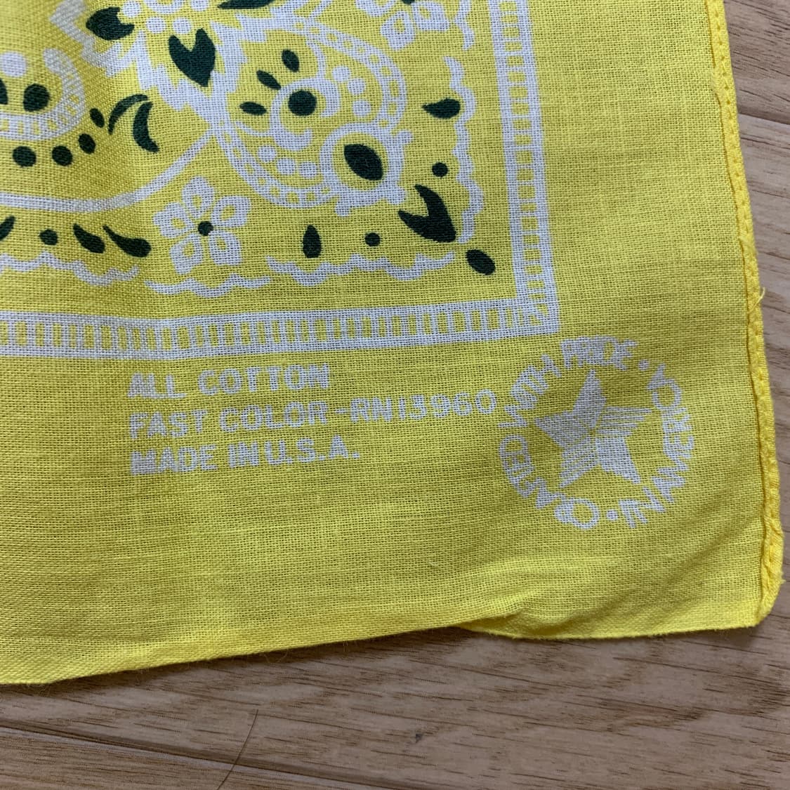 [80s] Made in USA 빈티지 페이즐리 반다나 (Yellow) 상품이미지3