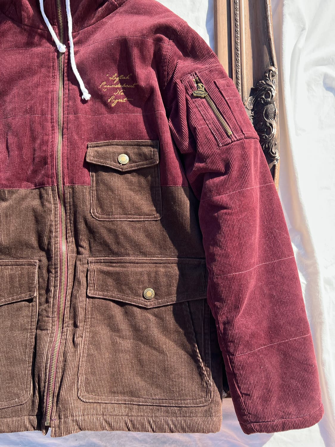 투톤 코듀로이 퍼 후드 자켓 상품이미지4