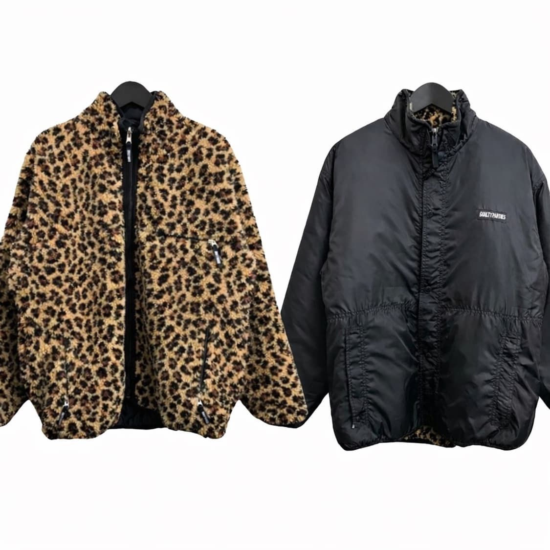 와코마리아 레오파드 리버시블 보아 후리스 자켓 M 상품이미지1