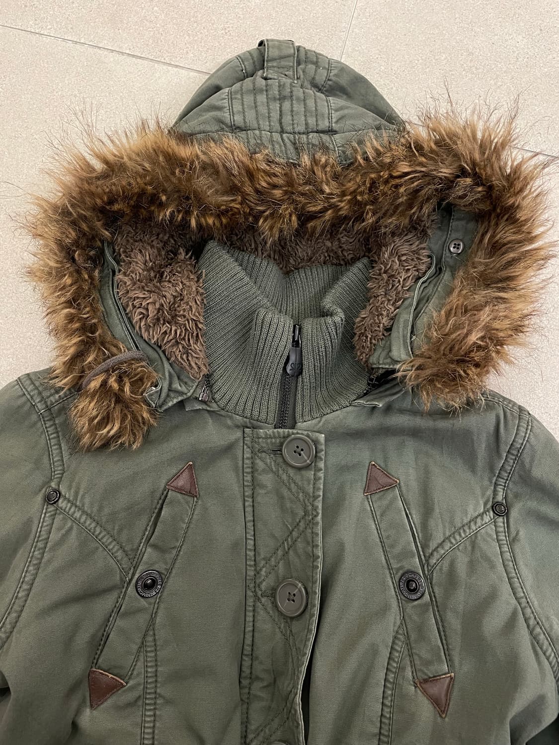 카키 y2k 퍼 야상  상품이미지3