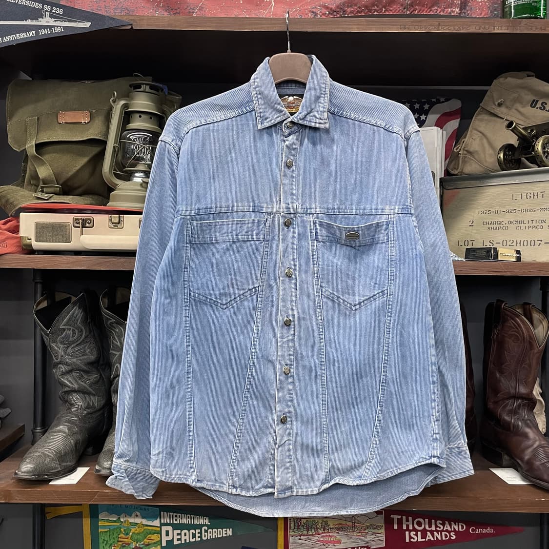 할리데이비슨 코듀로이 포켓 리벳 패치 로고 셔츠 상품이미지1