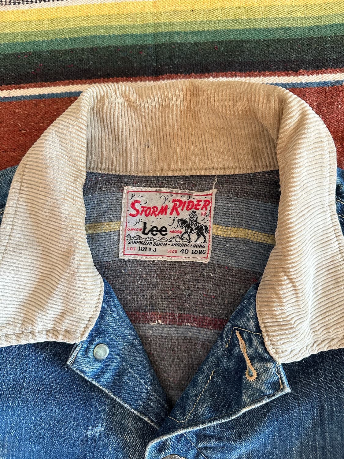 60s USA LEE 빈티지 리 스톰라이더 101LJ 전기형 데님 자켓 상품이미지5