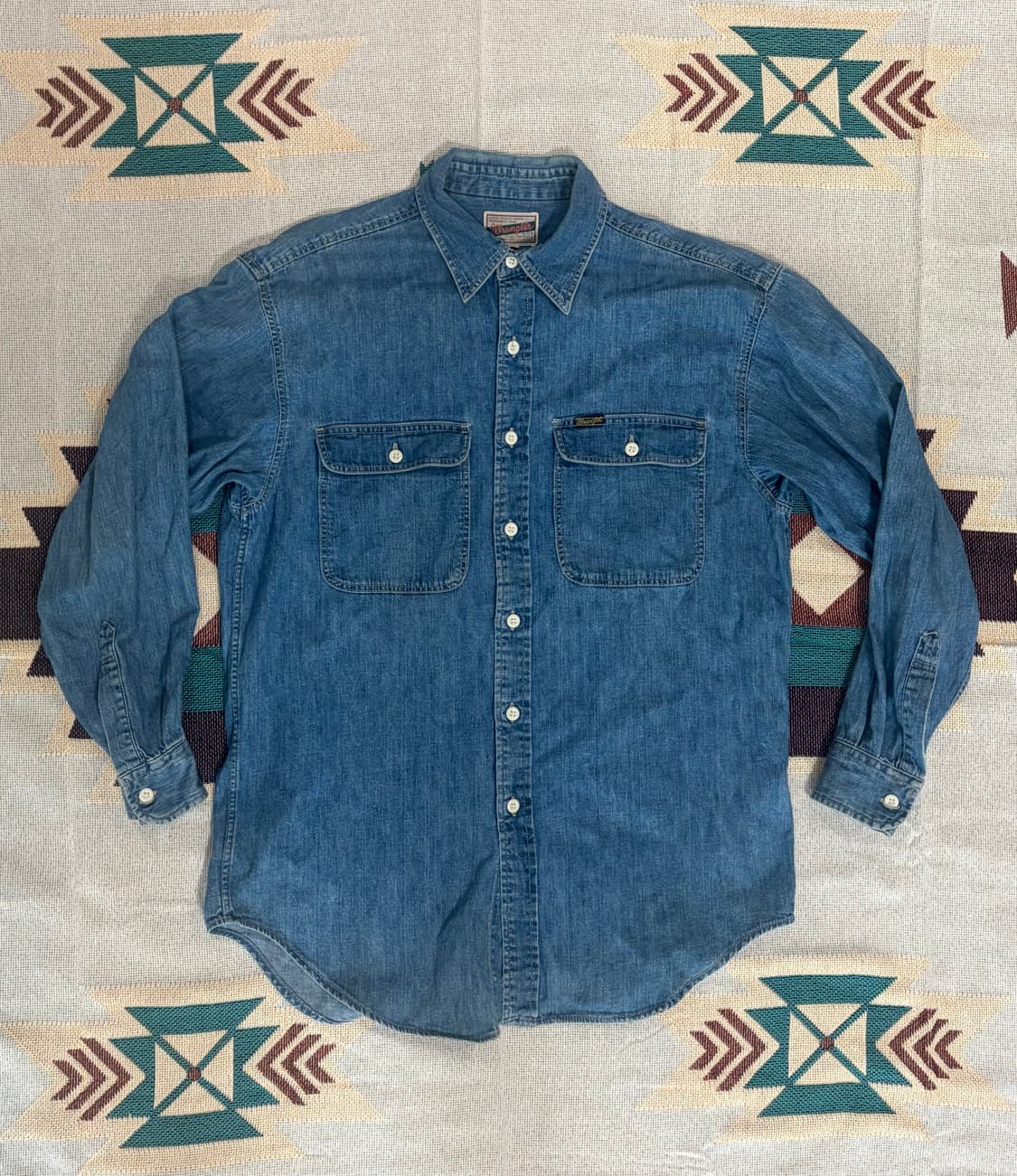 90~00s 랭글러 웨스턴 워크 데님 셔츠 상품이미지1