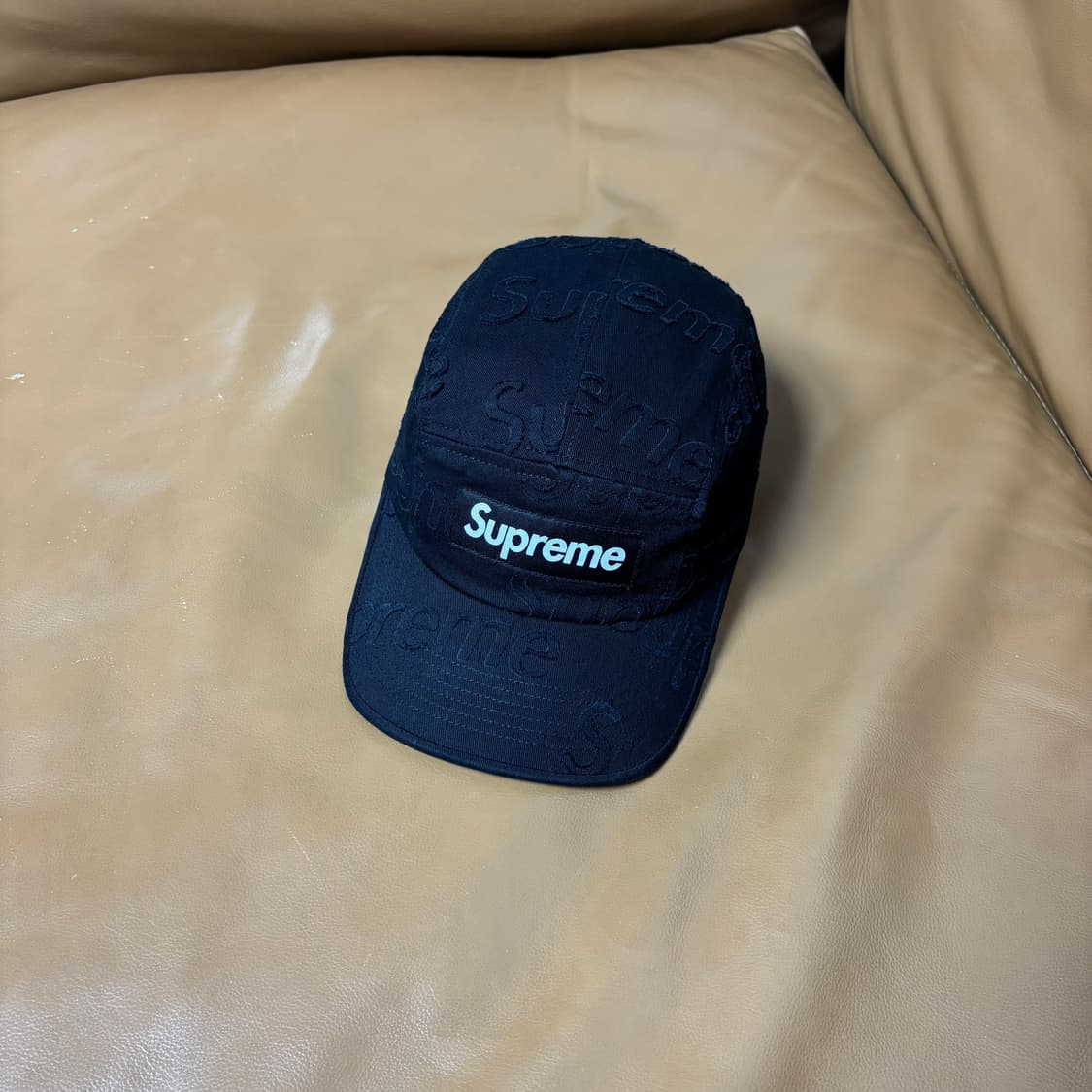 슈프림 캠프캡 모자 박스로고 레이저드 블랙 상품이미지1