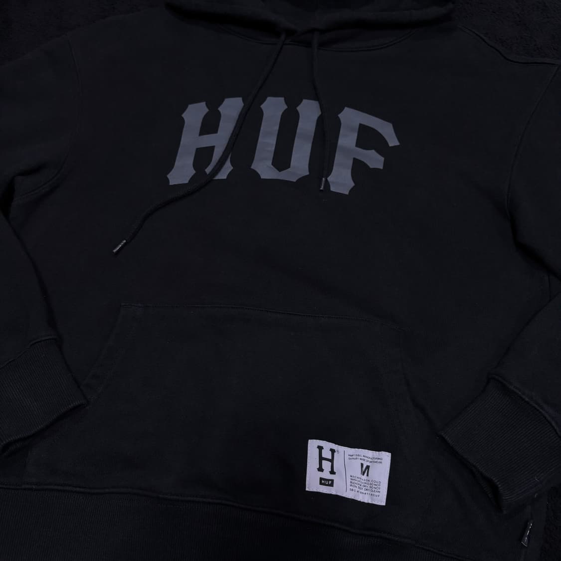 M HUF 허프 블랙 아치로고 후드티 상품이미지3