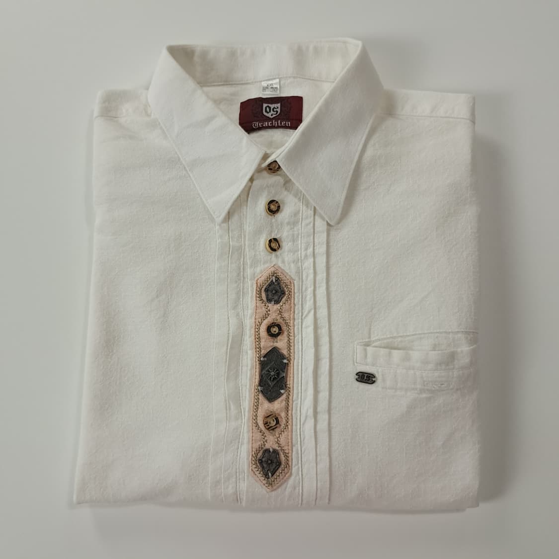 CK957 2XL OS 90s 독일판 롤업버튼 바바리안 시어서커 셔츠  상품이미지7