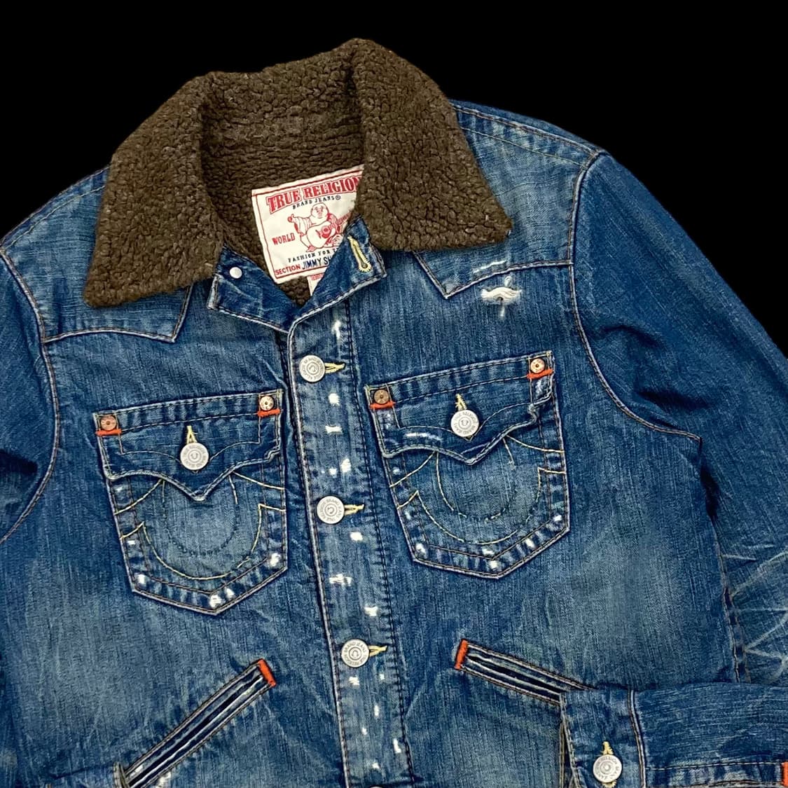 트루릴리젼 데미지 지미 쉐르파 데님 자켓 상품이미지4