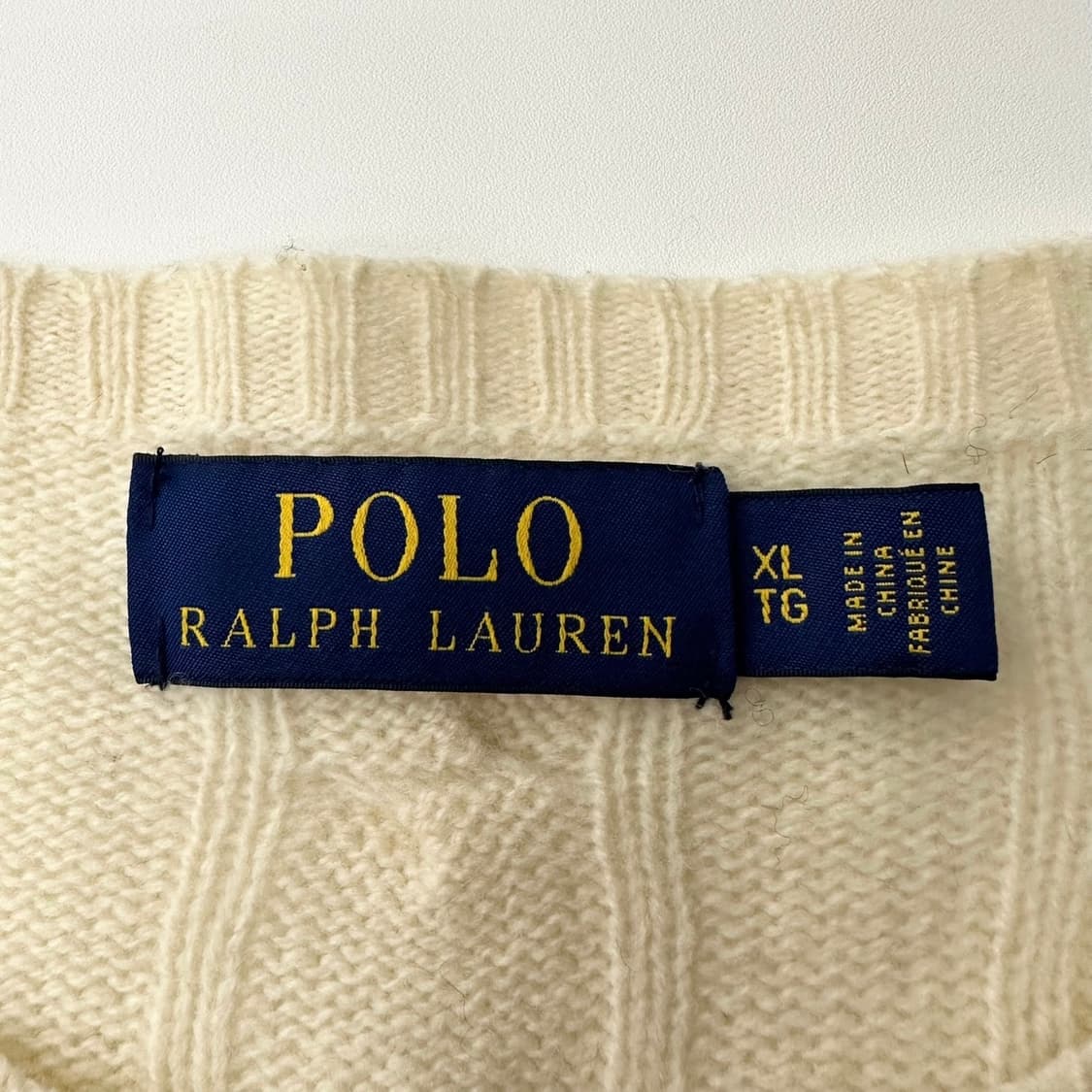 폴로랄프로렌 신형라벨 메리노 울 아이보리 꽈배기 니트  상품이미지6