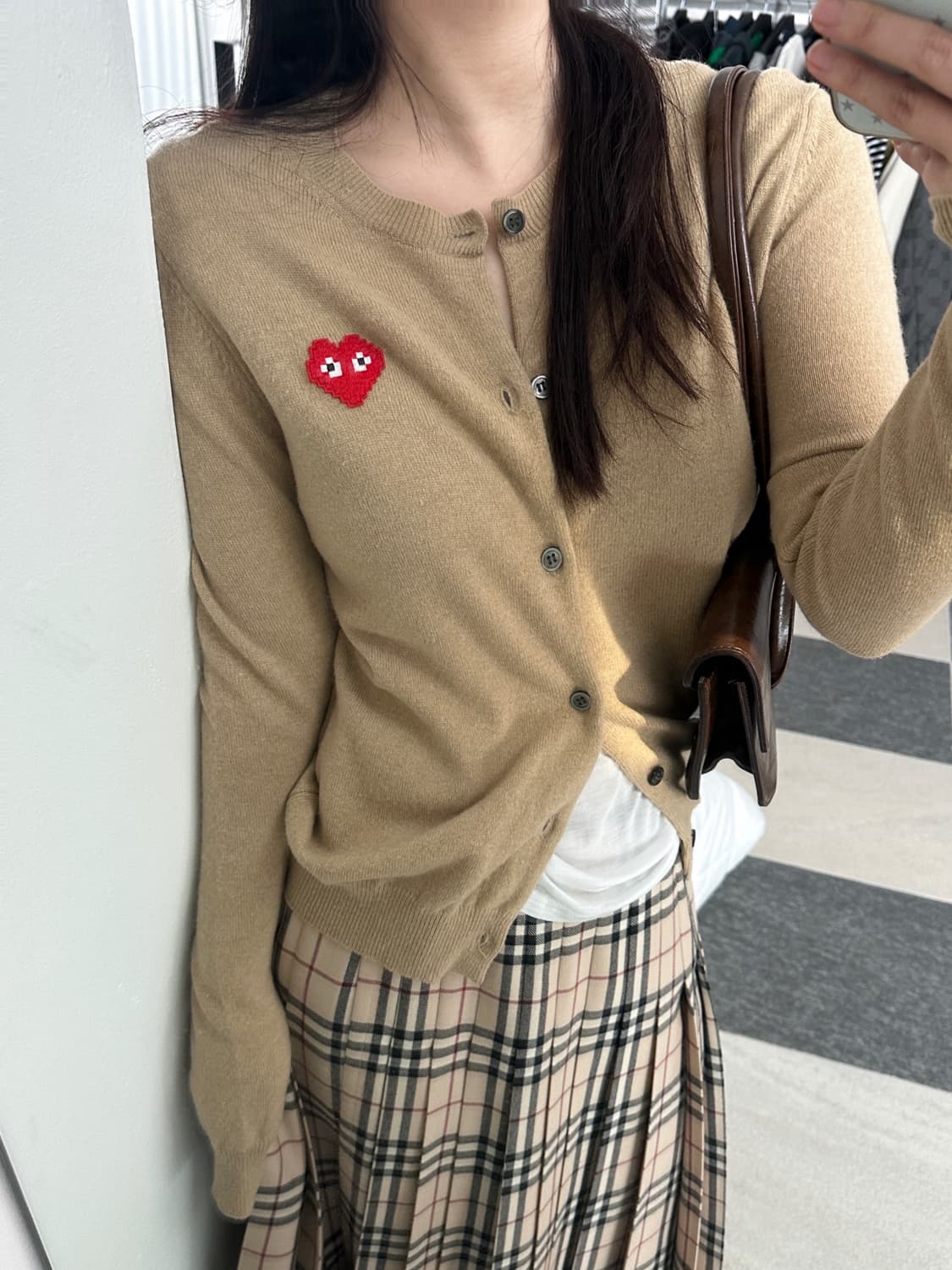 꼼데가르송 X 인베이더 23ss 카멜 울 가디건 상품이미지4