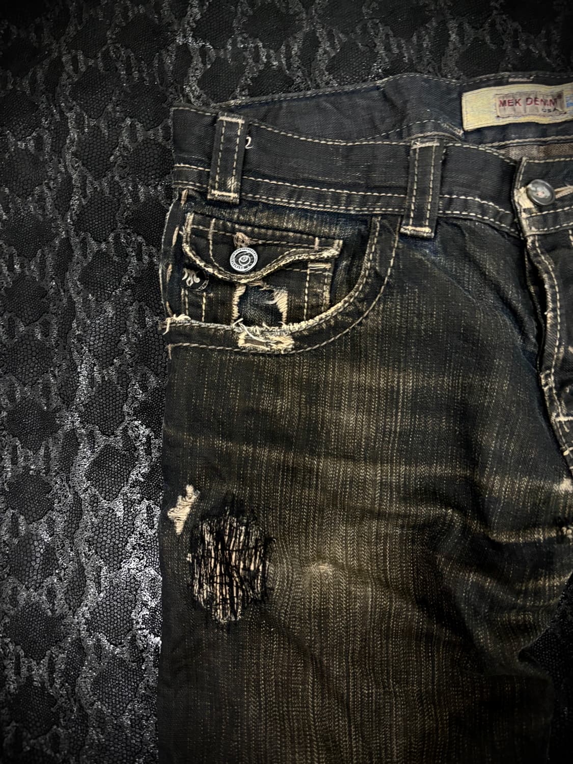 “Vintage” Grunge Washed Black Pants 상품이미지7