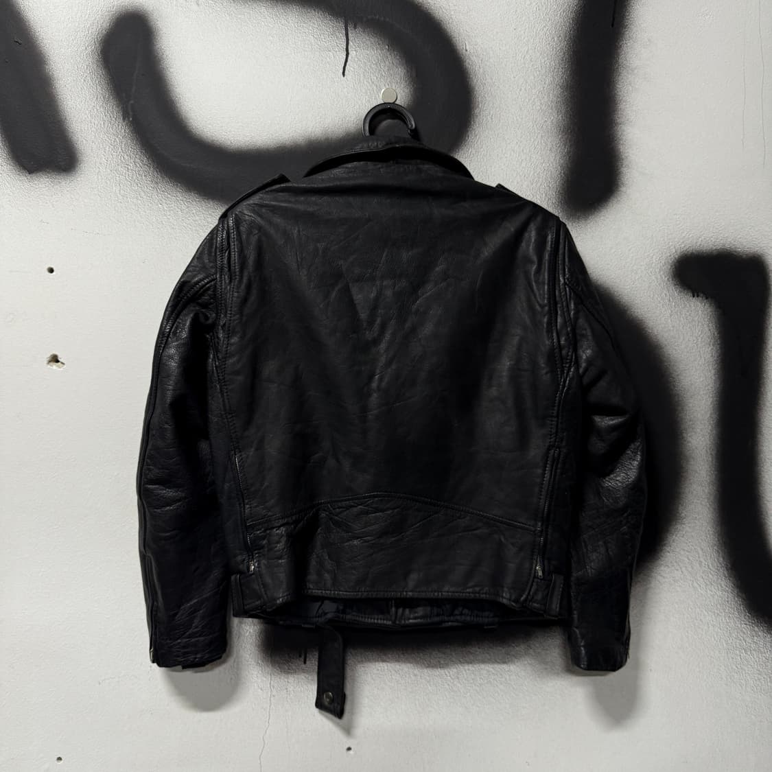 Tokyo 도쿄 레더 락 고스 펑크 소가죽 크롭 라이더 자켓 상품이미지2