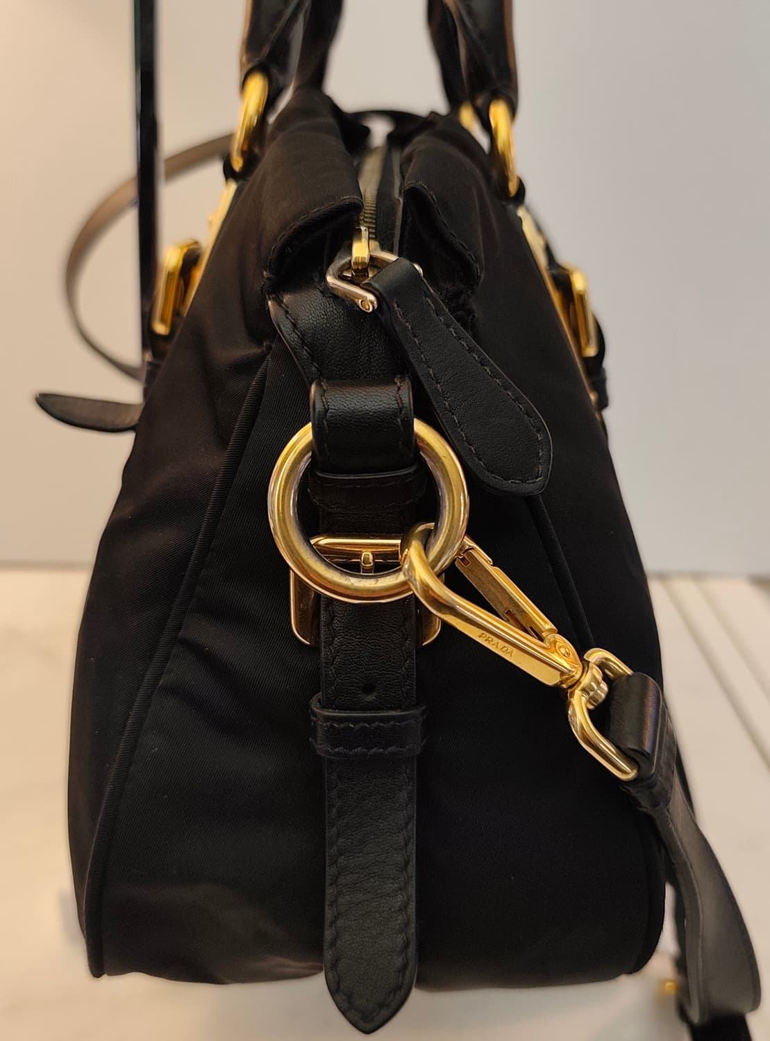 프라다 포코노 나일론 블랙 토트백 상품이미지4