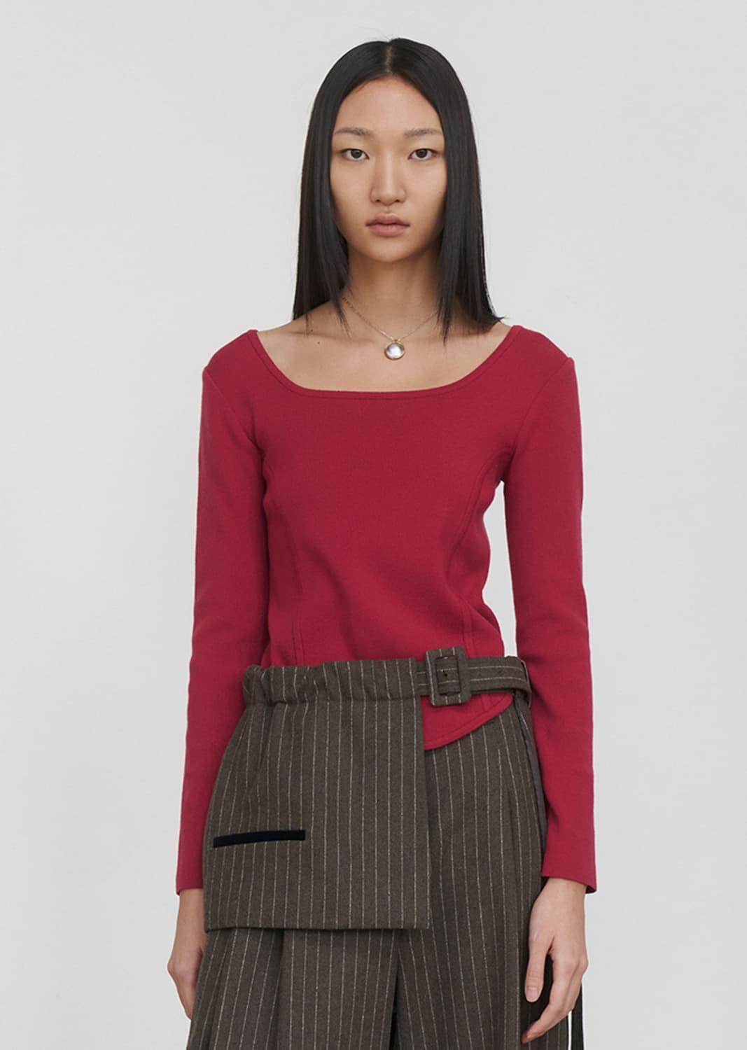 아모멘토 square neck corset knit 니트  상품이미지3
