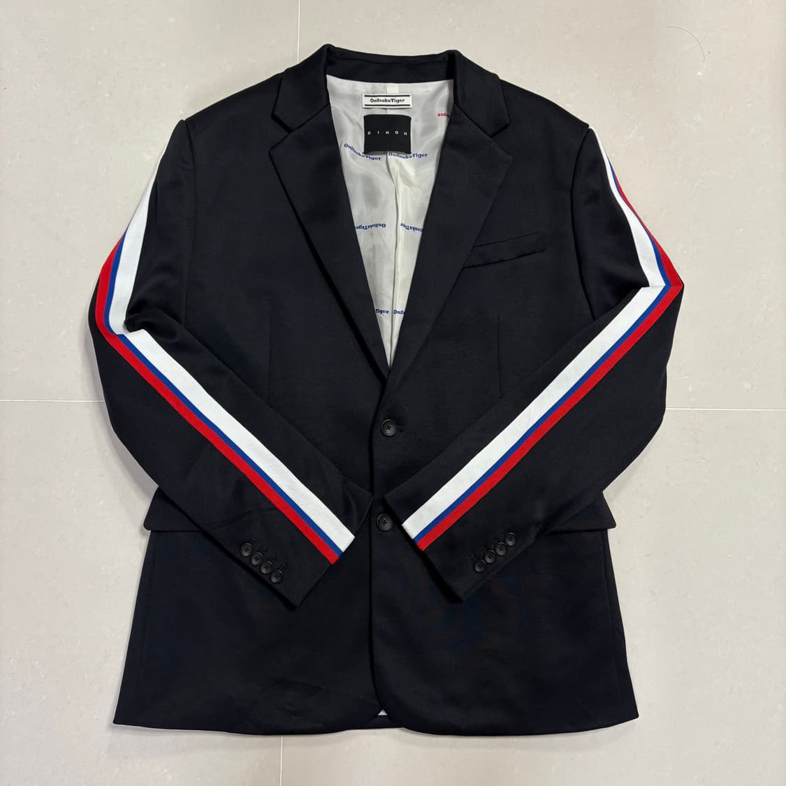 정품 오니츠카타이거 X 치노 사이드라인 블랙 블레이저 자켓 상품이미지4