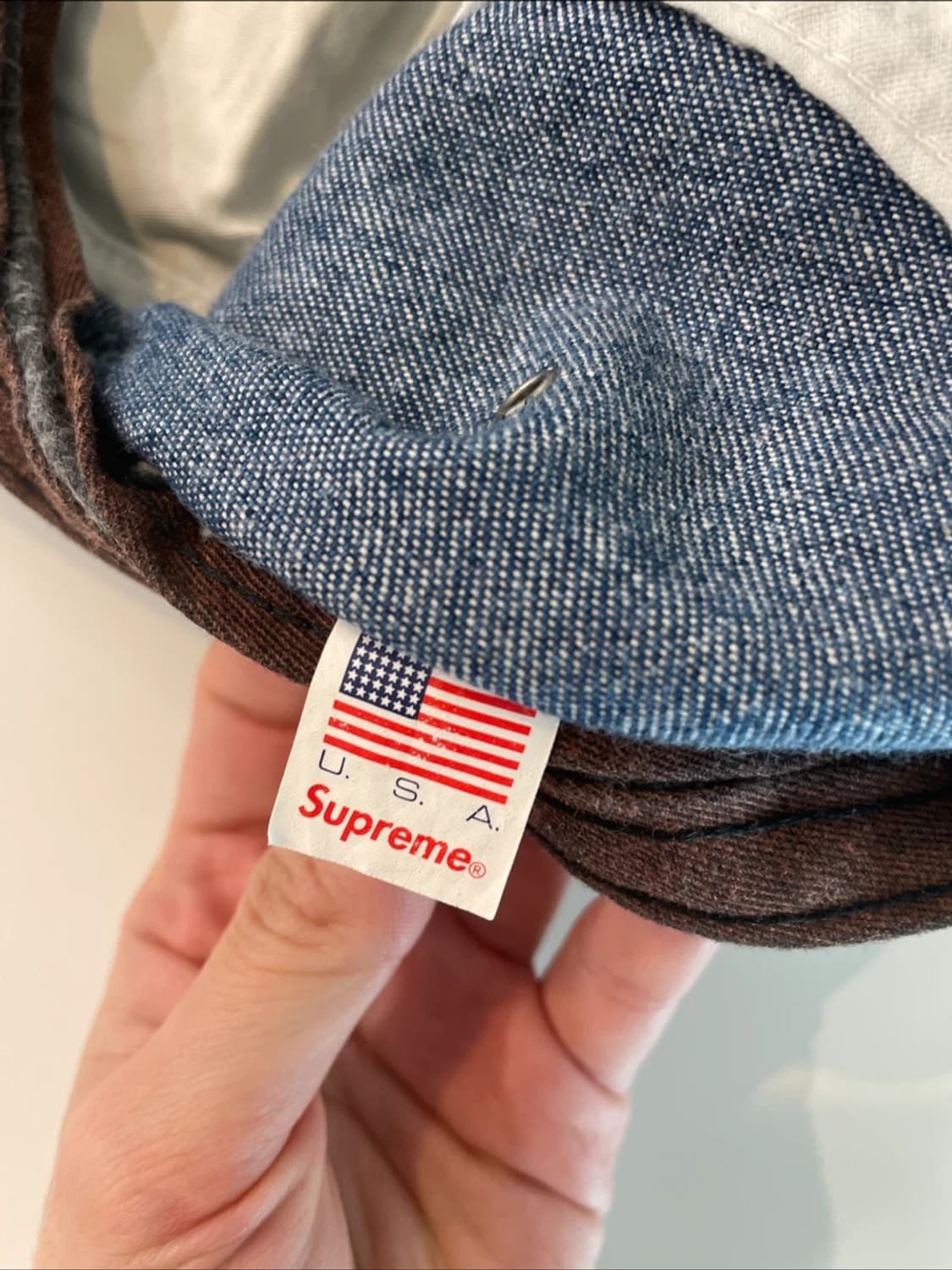 슈프림 16ss 엠보스드 스톤워시드 데님 캠프캡 상품이미지2