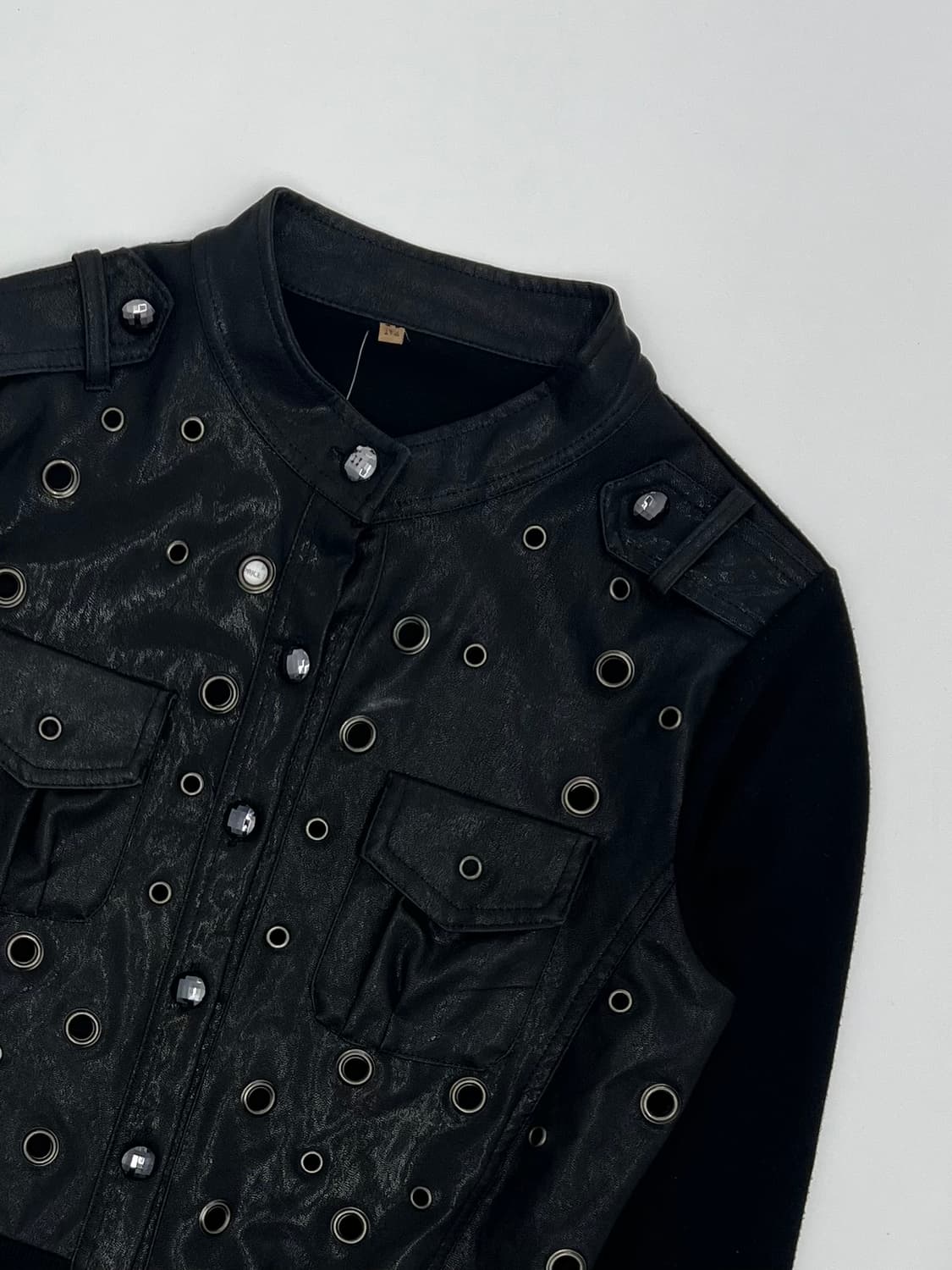 빈티지 우먼 홀 디테일 레더 자켓 상품이미지2