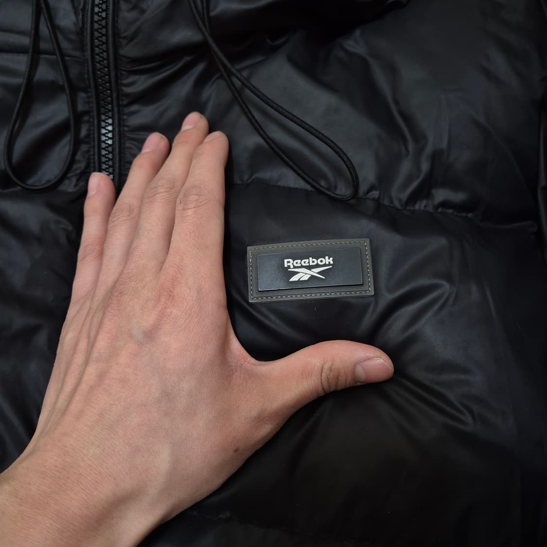 리복 박스로고 다운 후드 푸퍼 숏패딩 점퍼 L(100) 상품이미지4