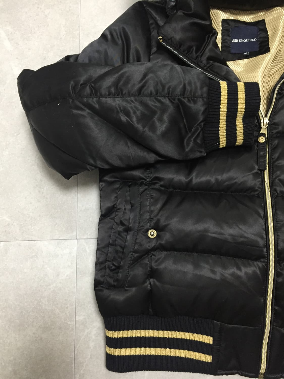 Ask Enquired 블랙 퍼 패딩 상품이미지3