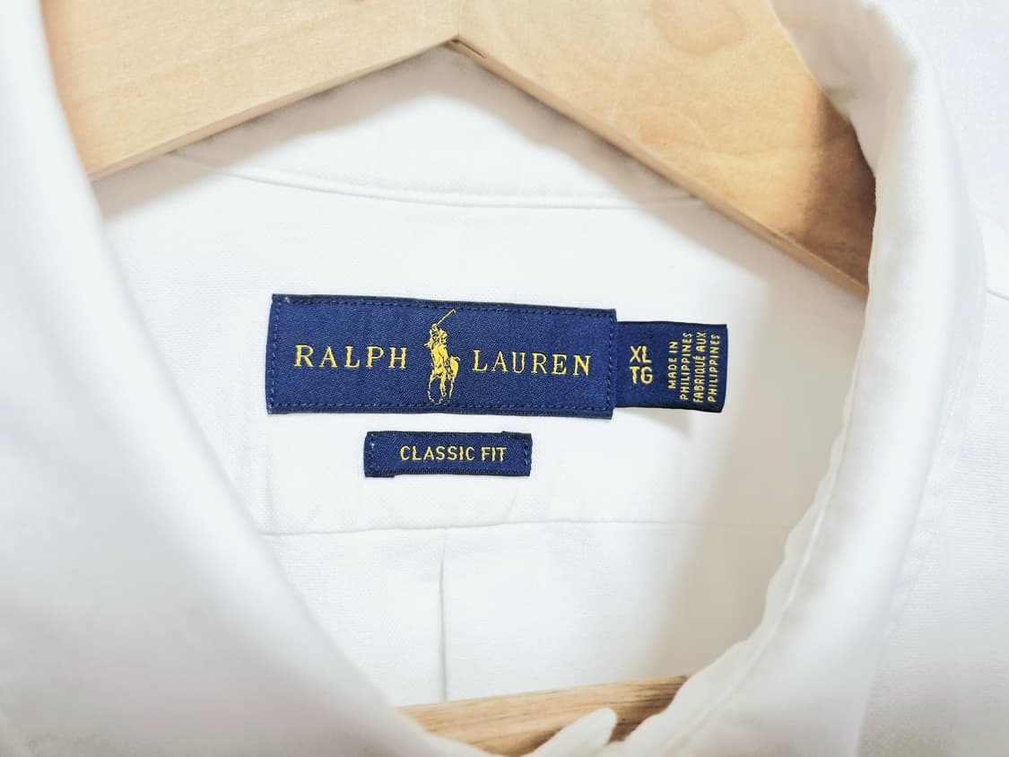 남성 레어 폴로 베어 화이트 흰색 옥스퍼드 옥스포드 자수 긴팔 남방 셔츠 상품이미지5