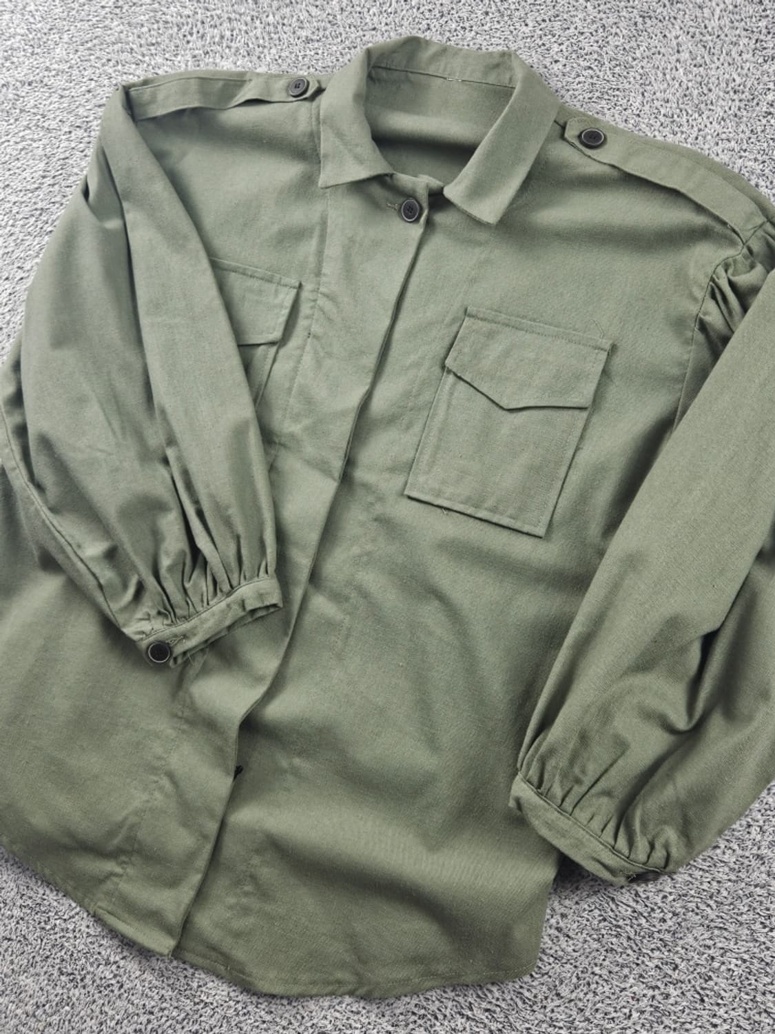 빈티지 올리브 포켓 셔링암 셔츠 ( L추정 ) / 11247 상품이미지6
