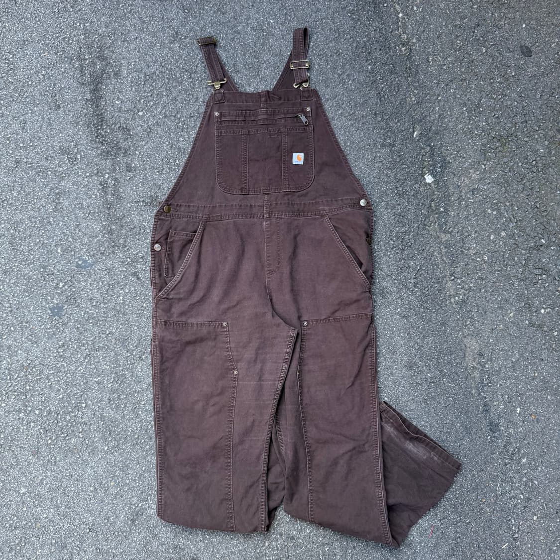 칼하트 더블니 오버롤 브라운 상품이미지1