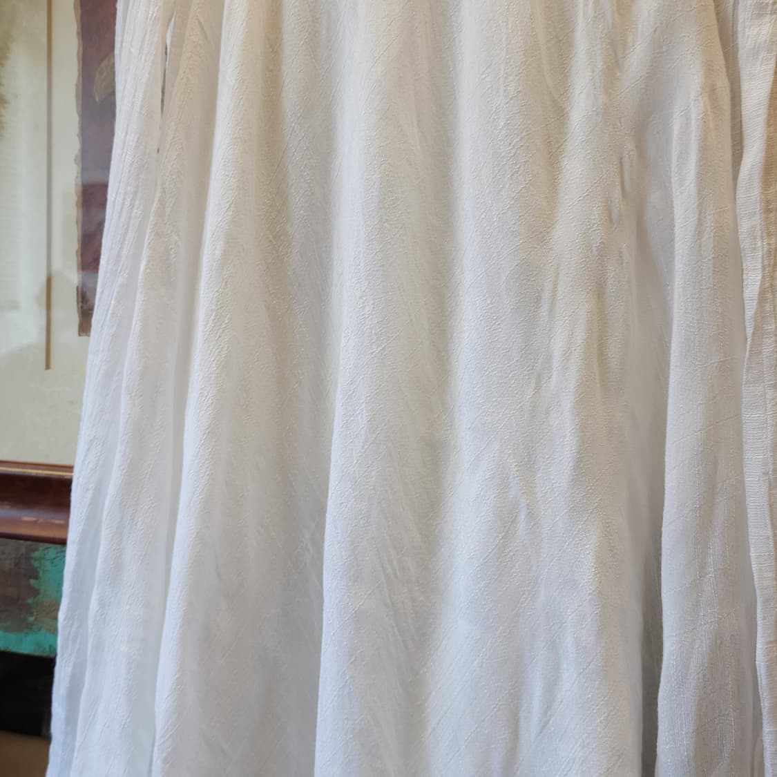 90s 빈티지 스커트 유럽  화이트 스커트 밴딩 허리끈 상품이미지4