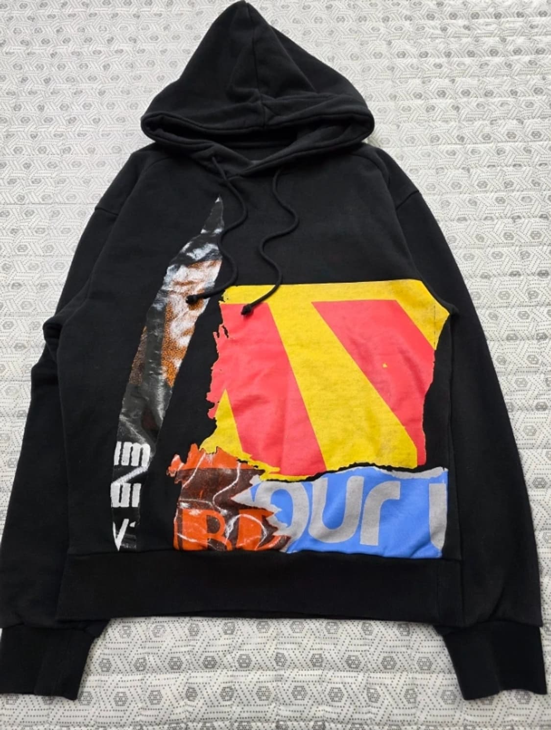 준지 블랙 프린팅 후드티 95 상품이미지2