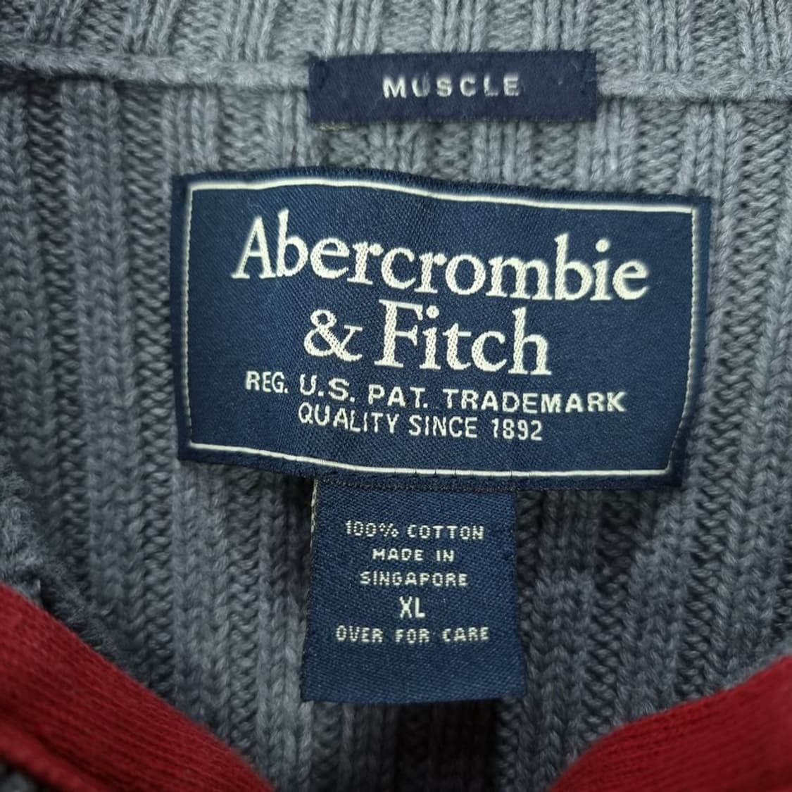 [아베크롬비] 슬림핏 하프집업 반집업 니트 그레이 M18556 상품이미지7