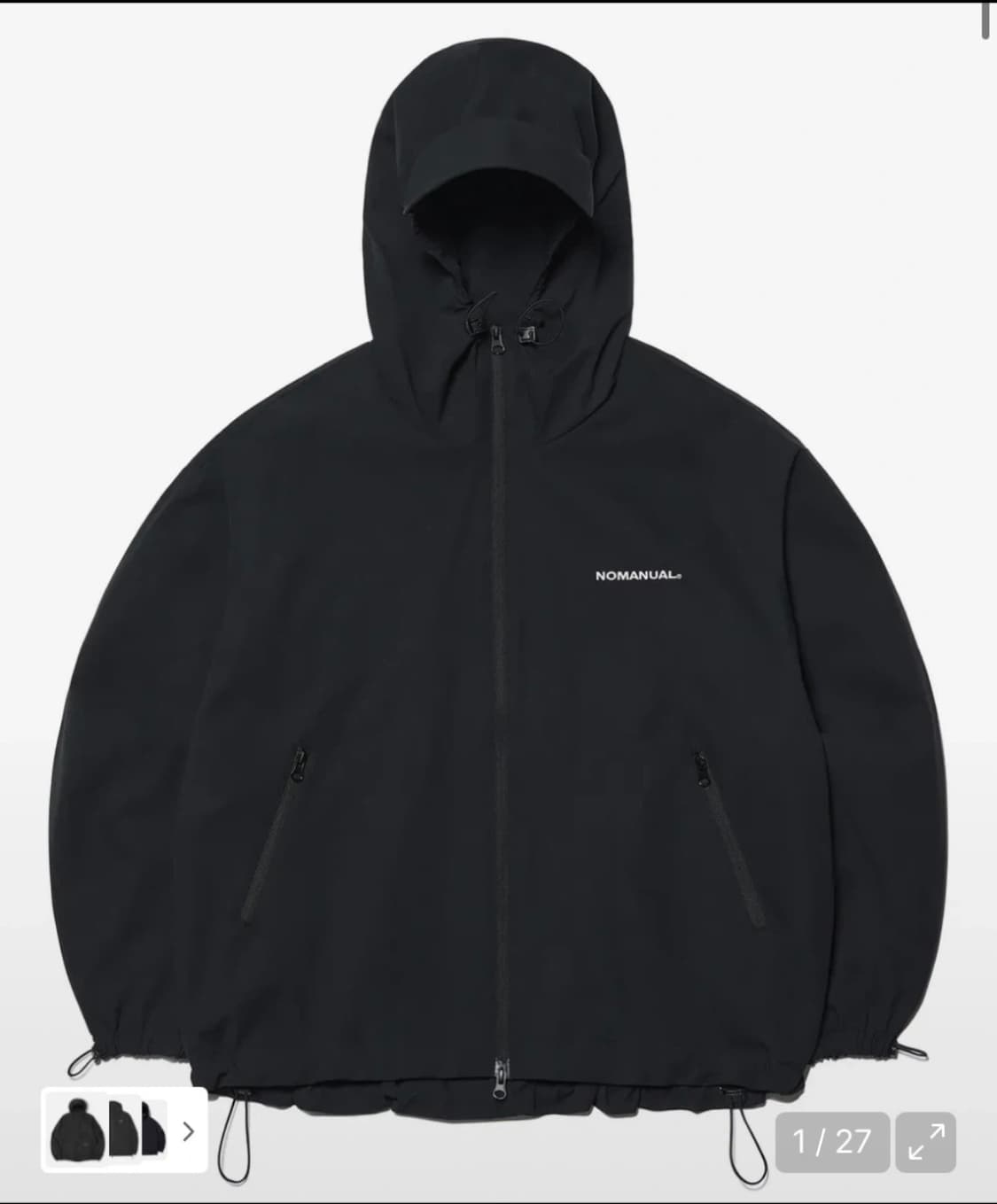 노매뉴얼 PENON 윈드쉘 바람막이 블랙 새상품 상품이미지1